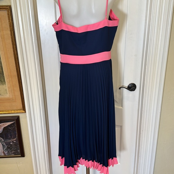 Milly Jill Bicolor sleeveless pleated Dress Gorgeous Size 12 - Picture 7 of 8